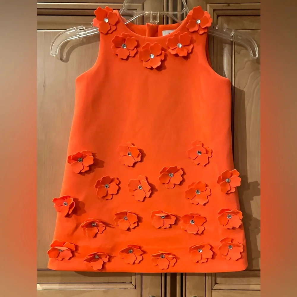 Milly Minis Girls 3D Floral Rhinestone Dress